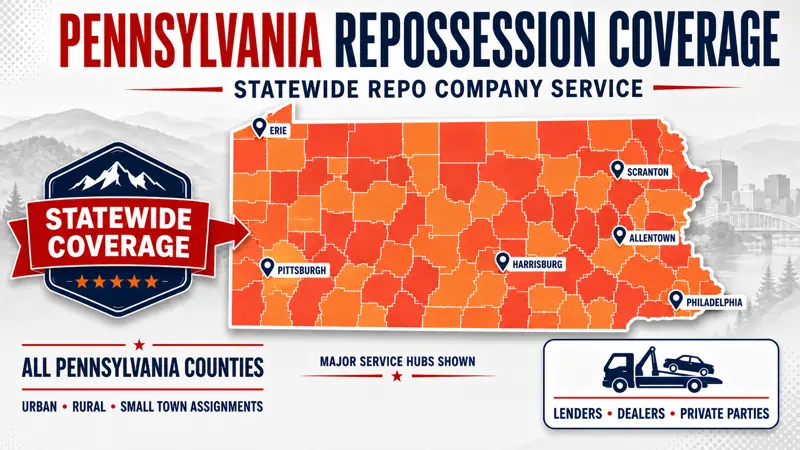 Pennsylvania repossession coverage map